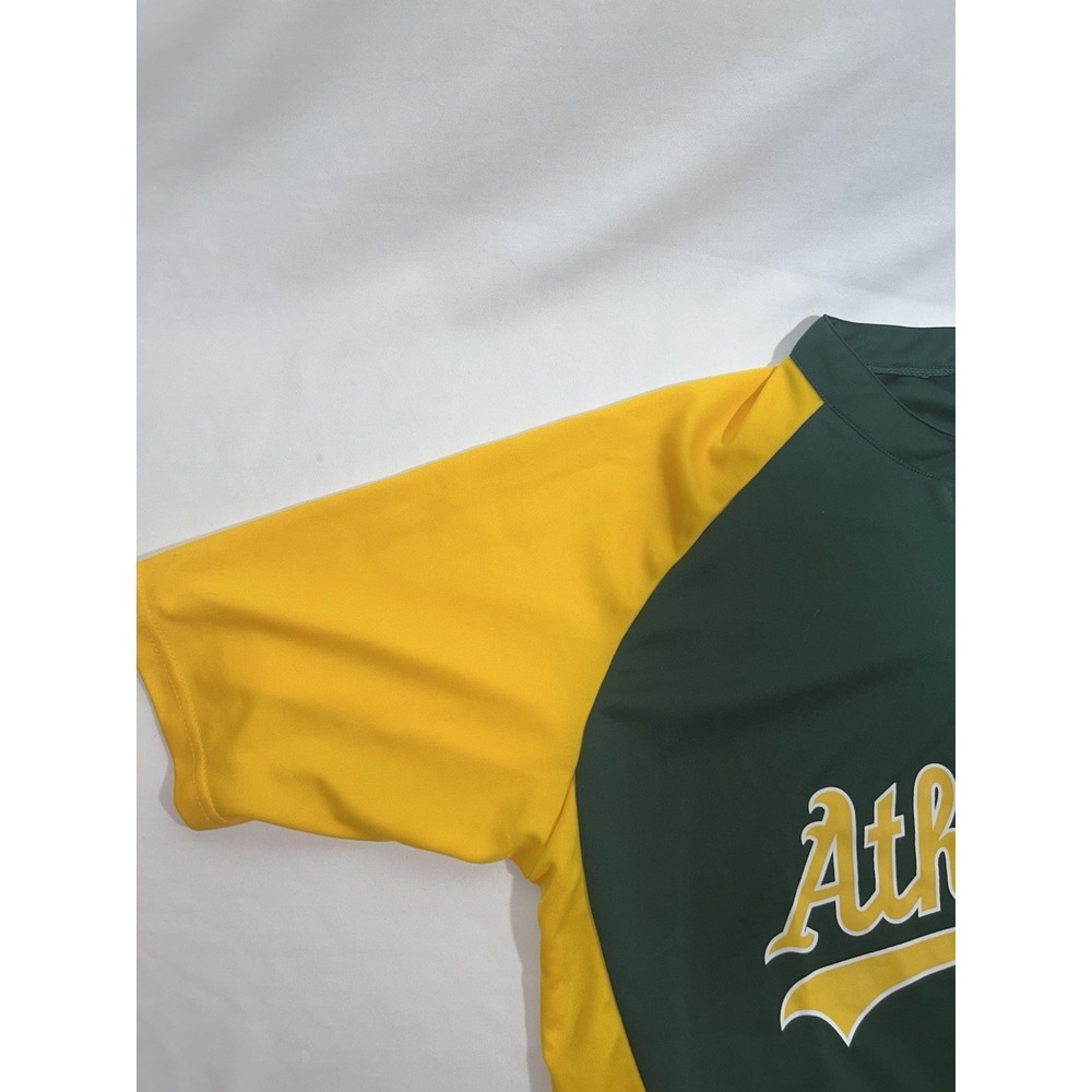 Oakland Athletics Pullover Mens XL Green Yellow 1 4 Zip MLB Fan Gear - Picture 4 of 16